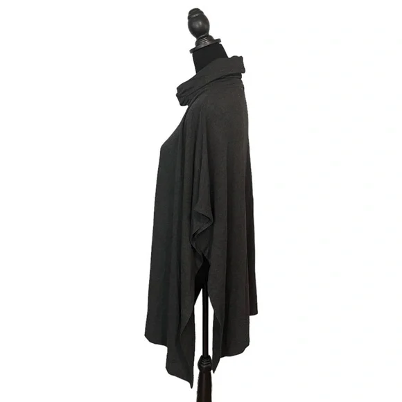 Workshop Republic Clothing Poncho Charcoal Heather High Loose Neck Soft … - Picture 3 of 10